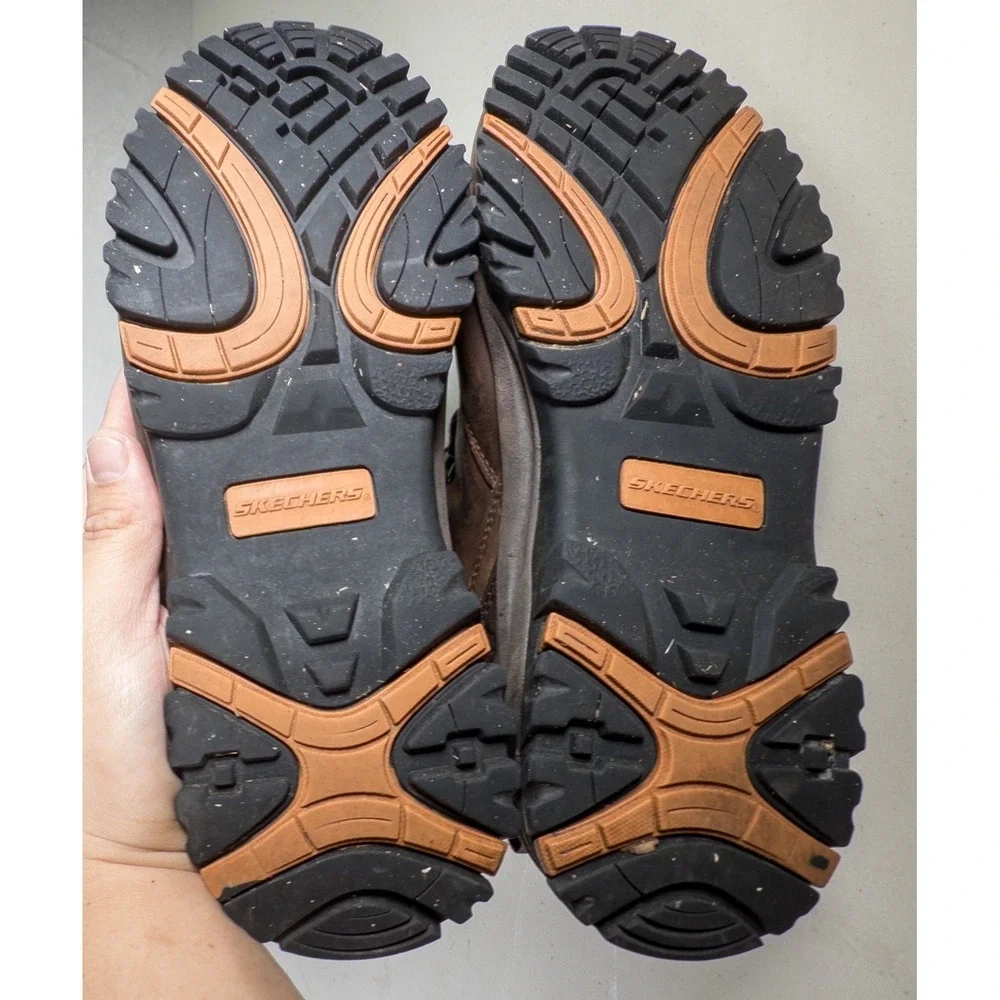 Skechers Men's Waterproof Hiking Boots Brown Leather Lace Up Size‎ 9